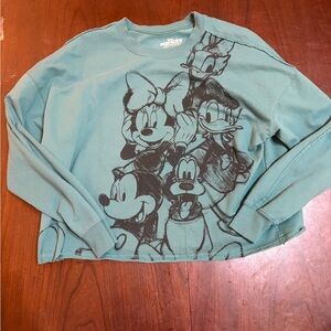 Disney Teal Long Sleeve Tee with Character Design